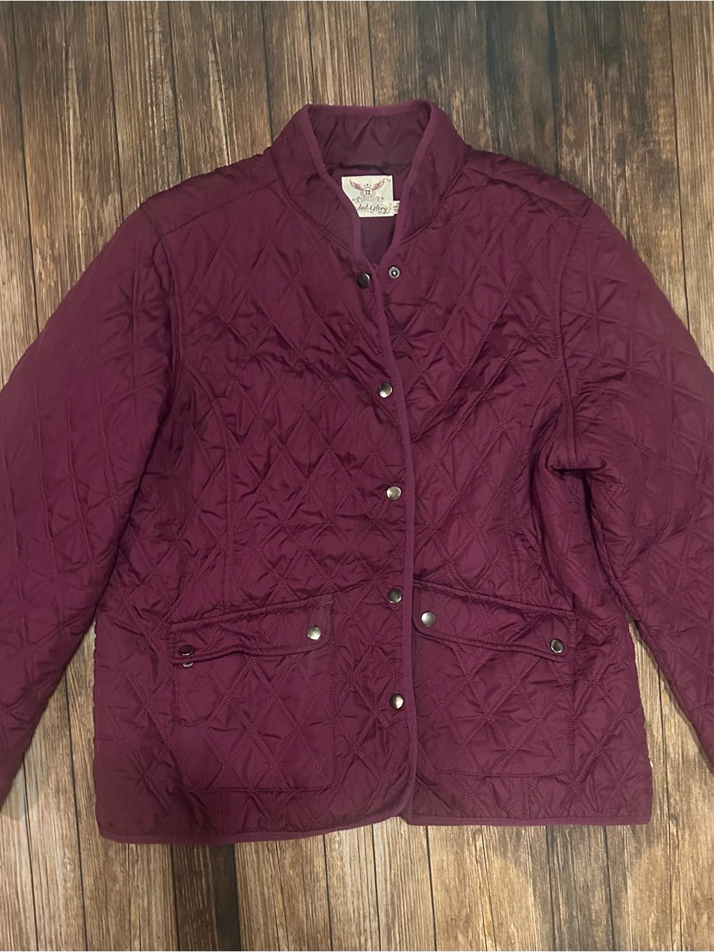Faded Glory Quilted Wine-Red Puffer Jacket